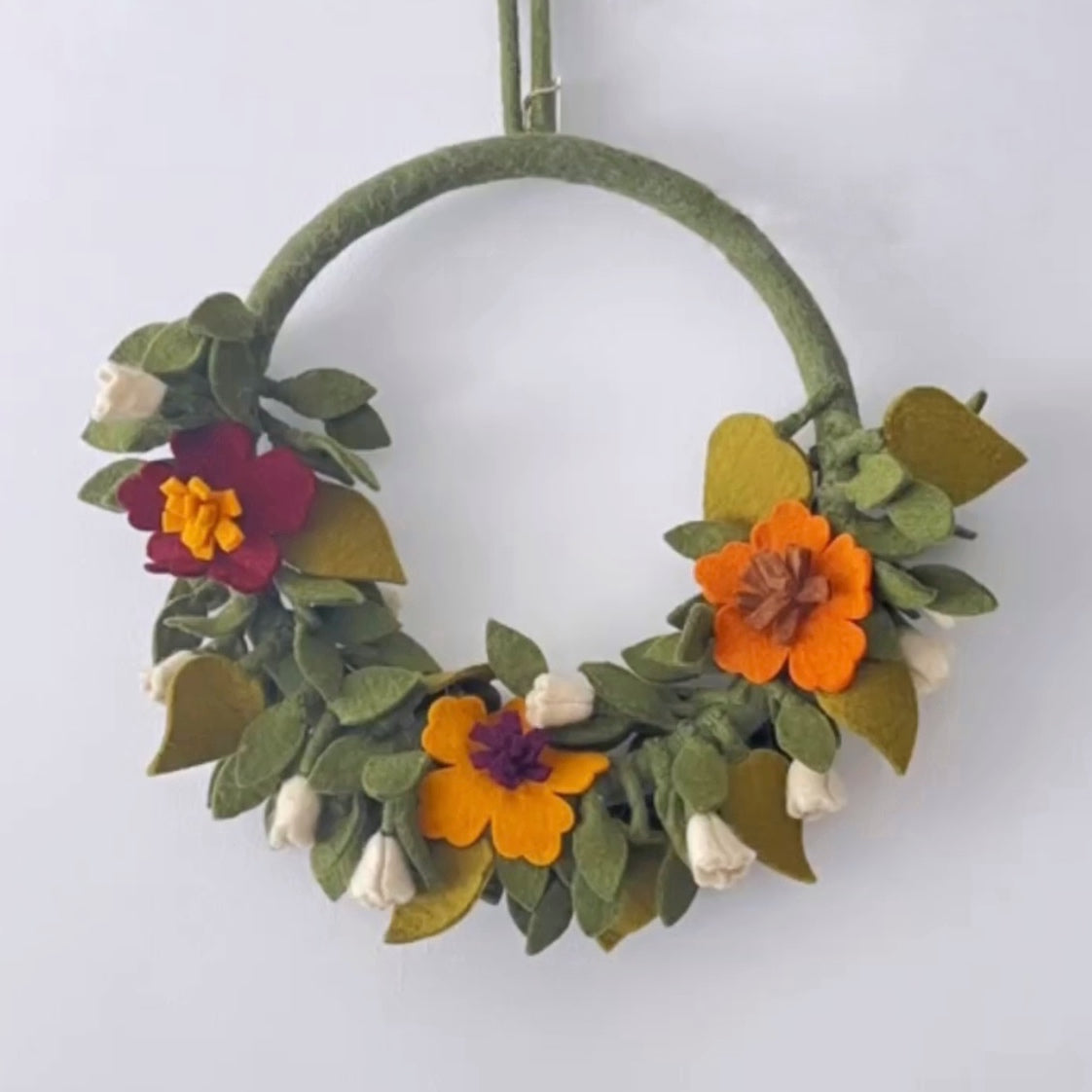 felt fall floral half wreath