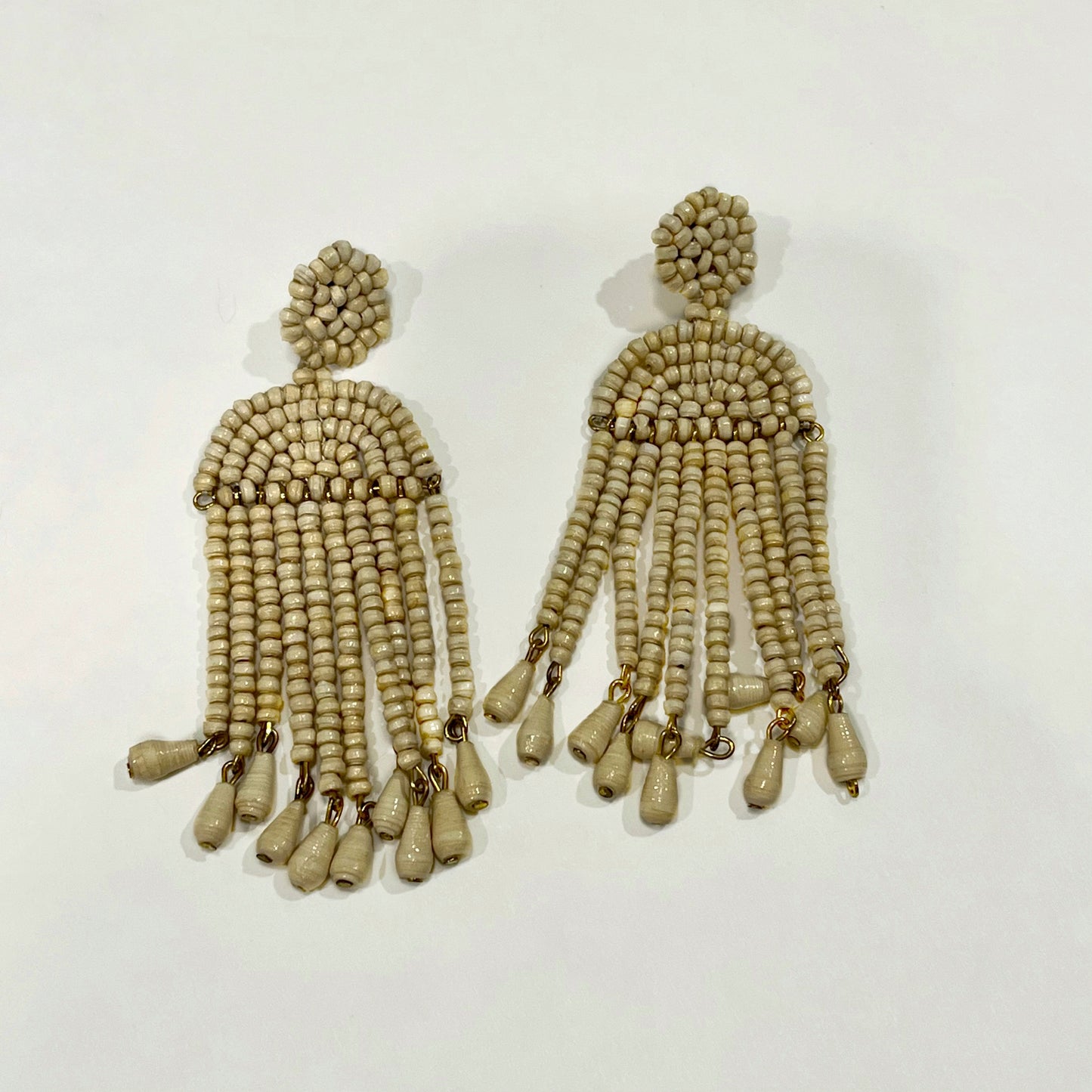 paper bead drop earrings