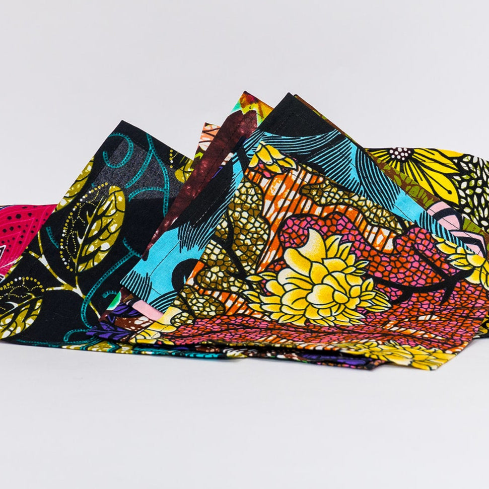 close up of kitenge napkins