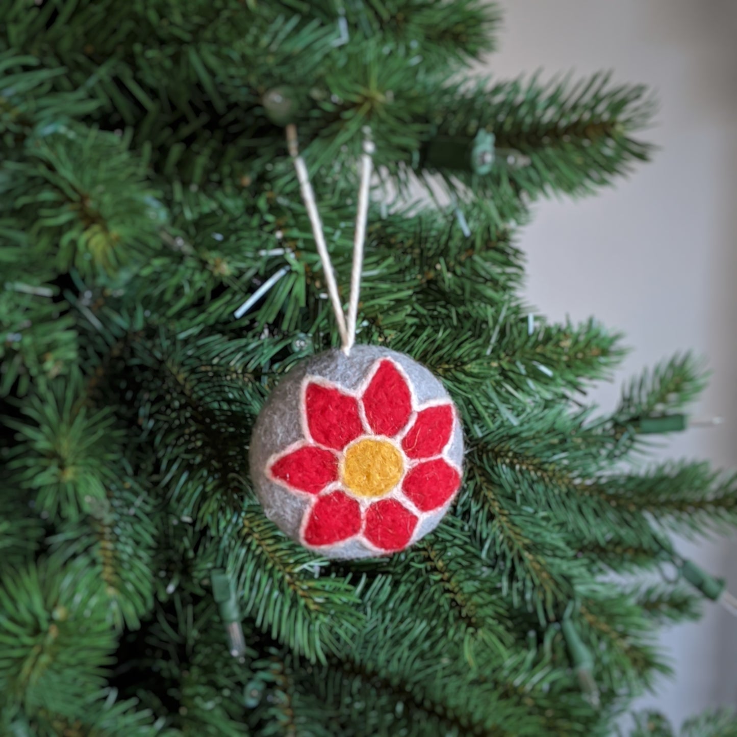 handcrafted felt poinsettia ornament