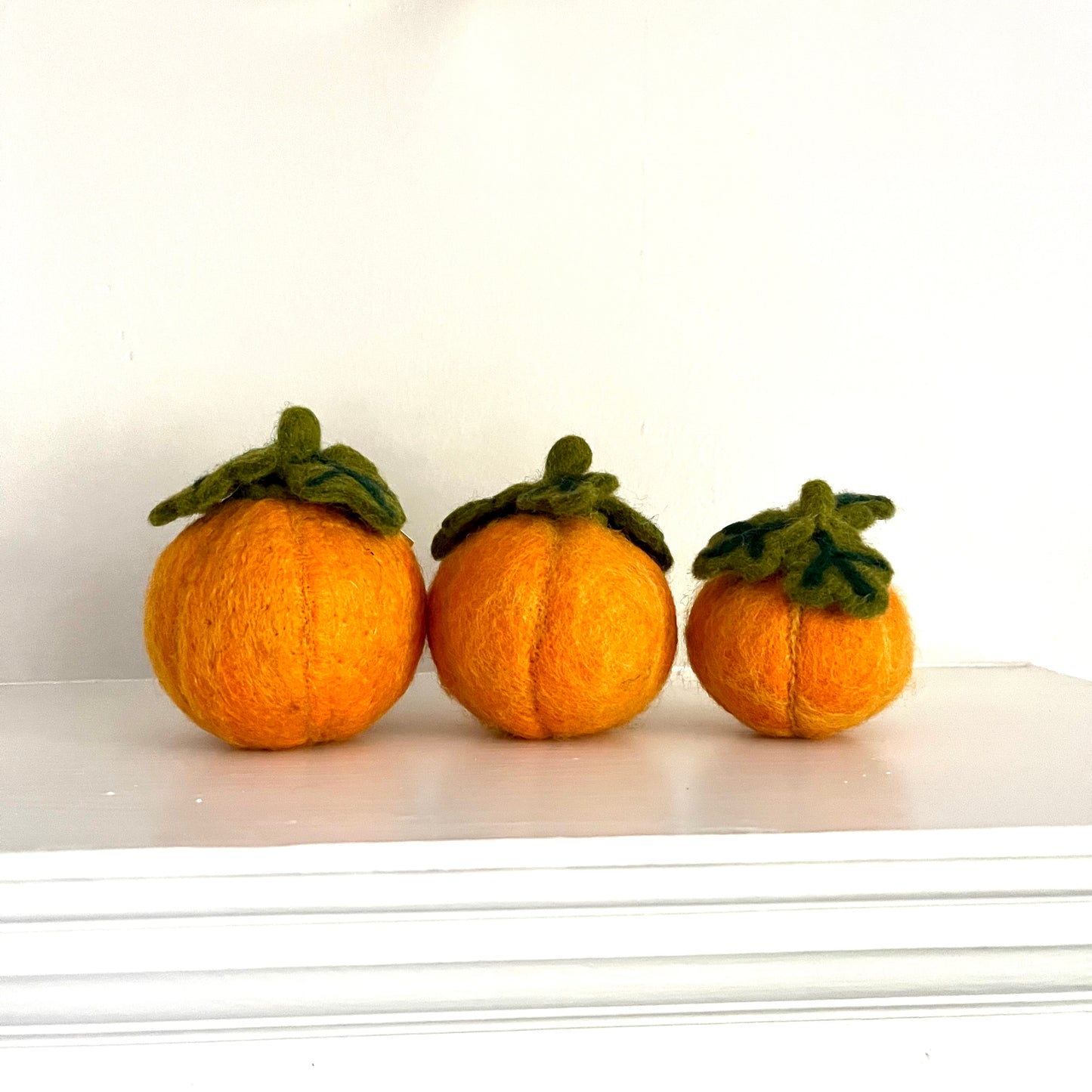 handcrafted felt pumpkin set
