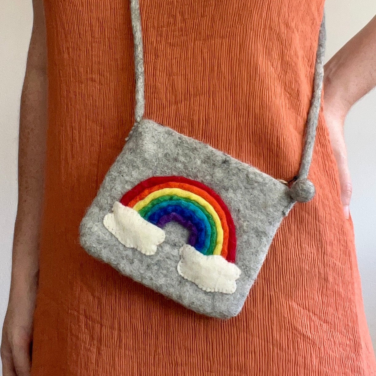 felt rainbow purse