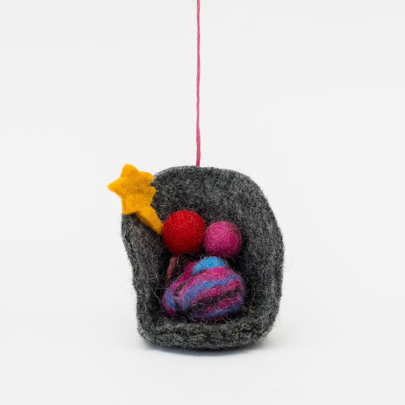 tiny felt nativity ornament