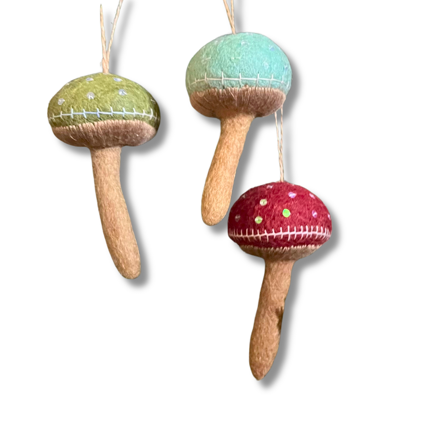 felt mushroom ornament set