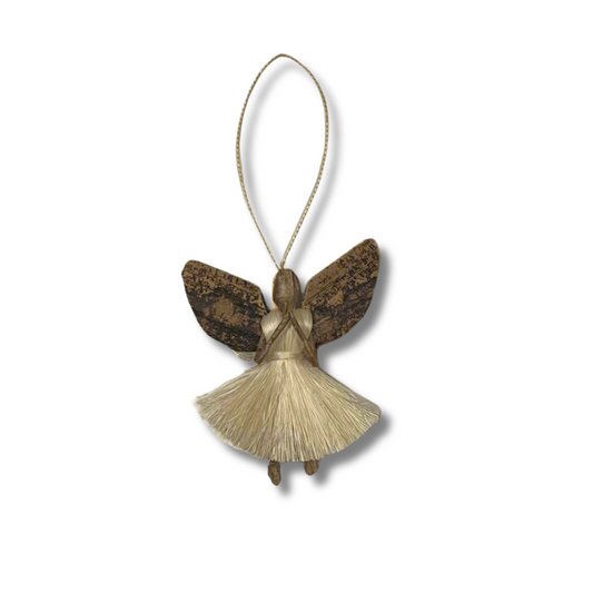 flying sisal angel ornament