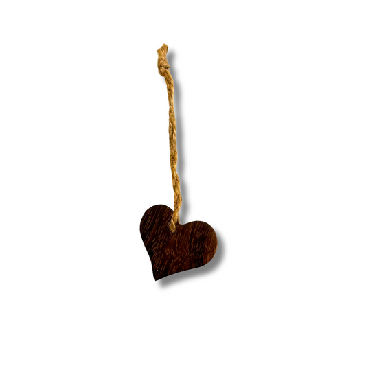 mugavu wood heart ornament