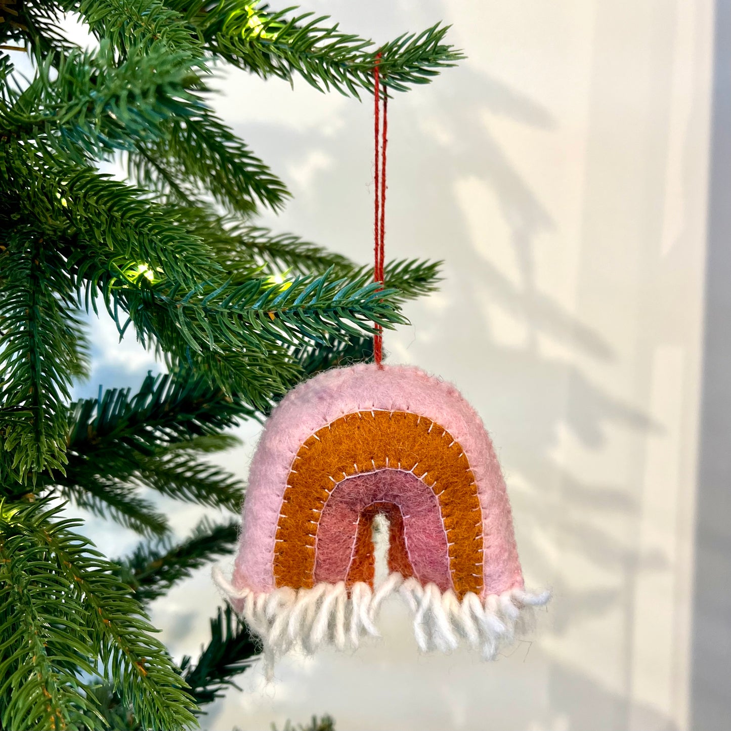 felt sunset rainbow ornament