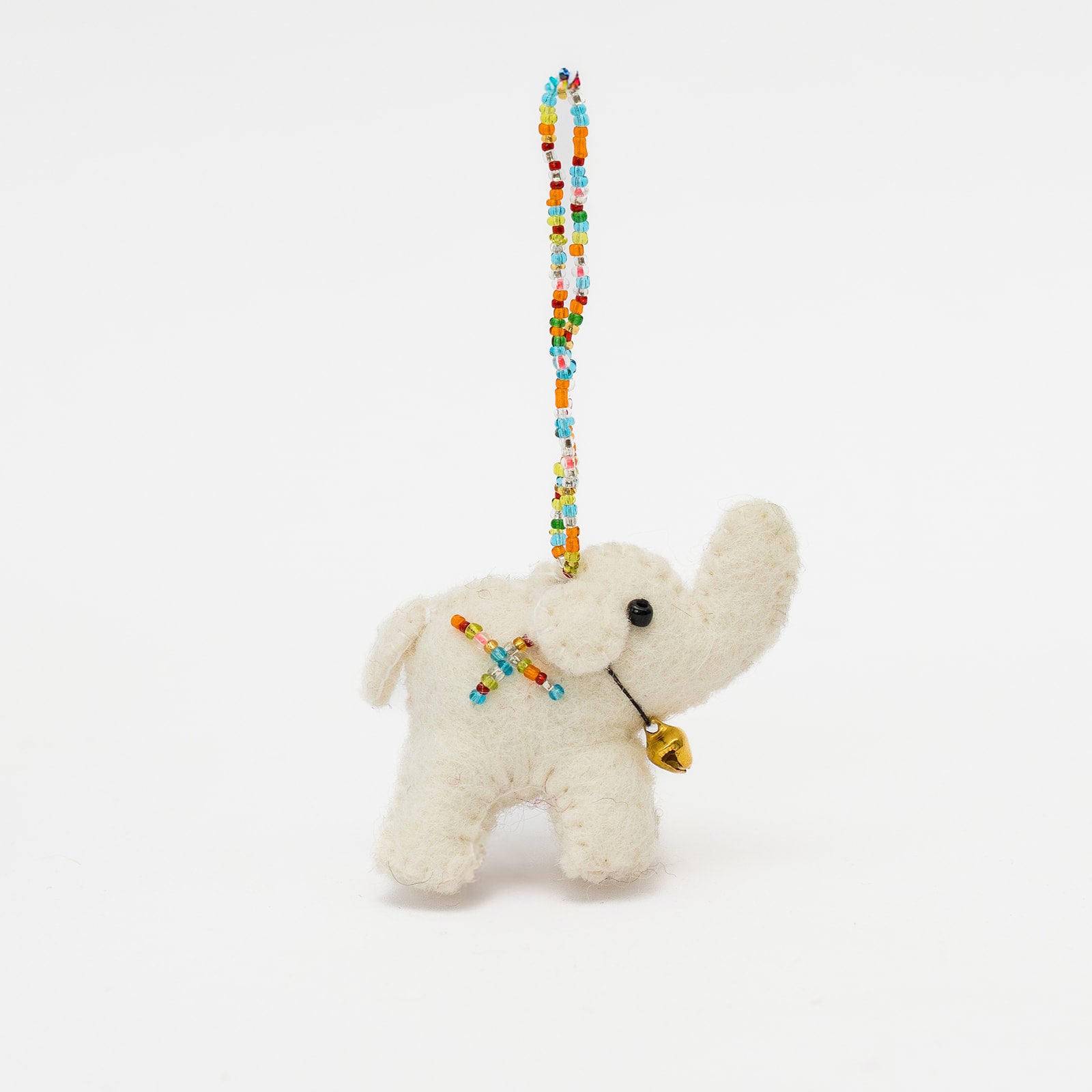 handcrafted felt white beaded ellie ornament