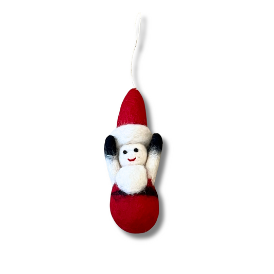 handcrafted felt santa ornament