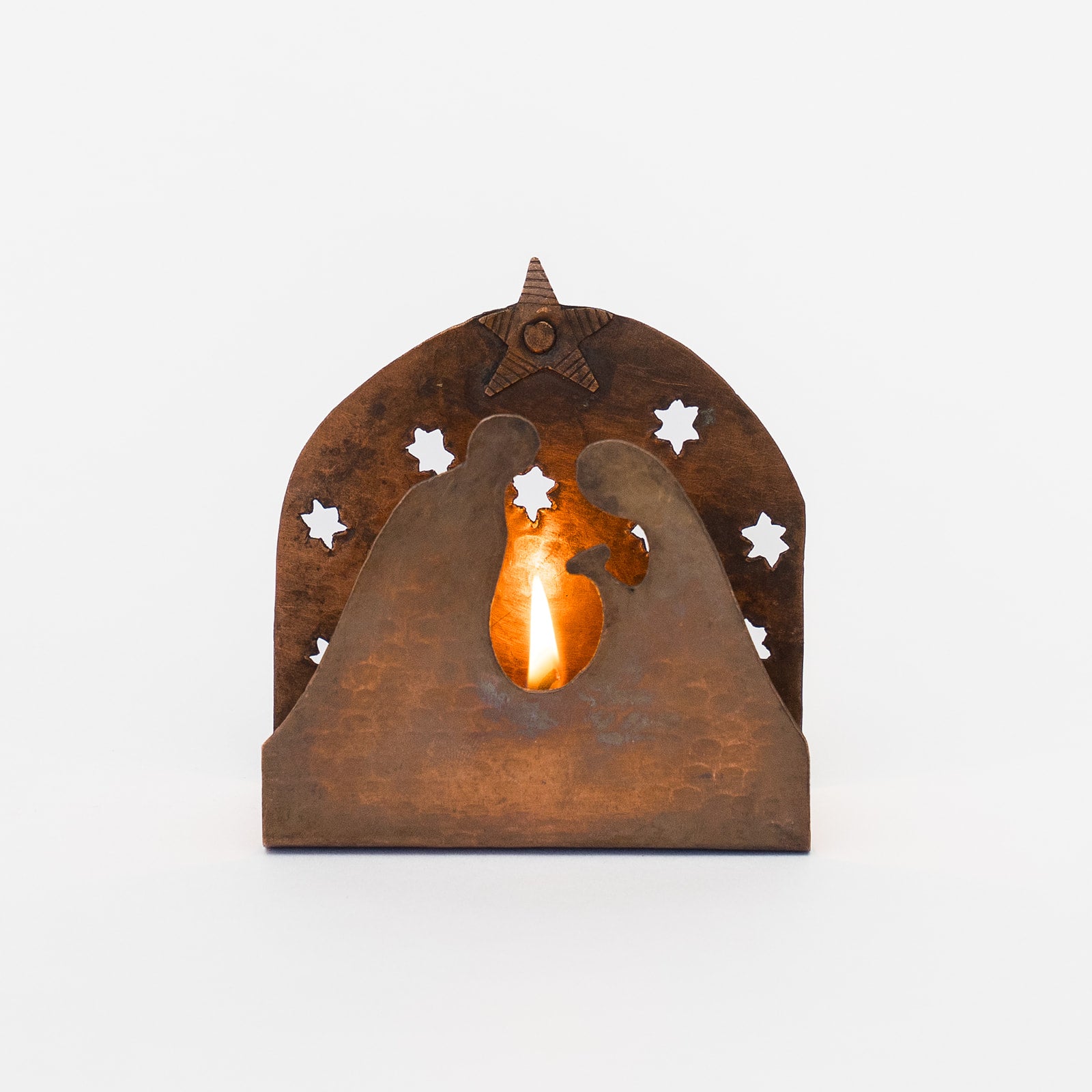 light of the world copper nativity