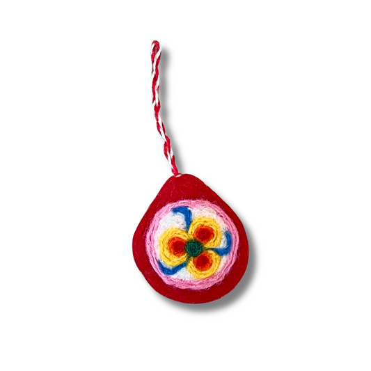 handcrafted felt pretty flower ornament