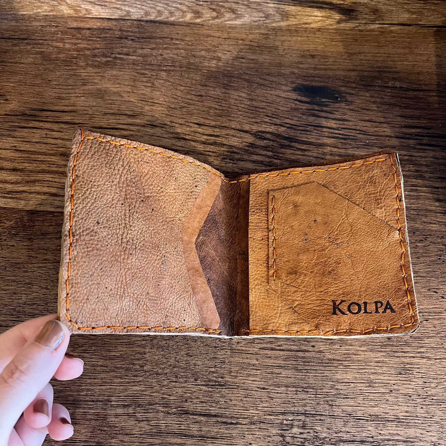 leather fold over wallet