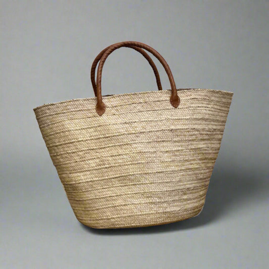 palm + leather tote