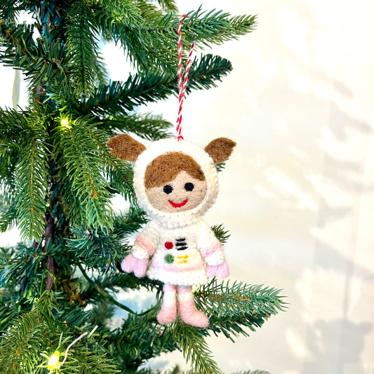 felt astro girl ornament