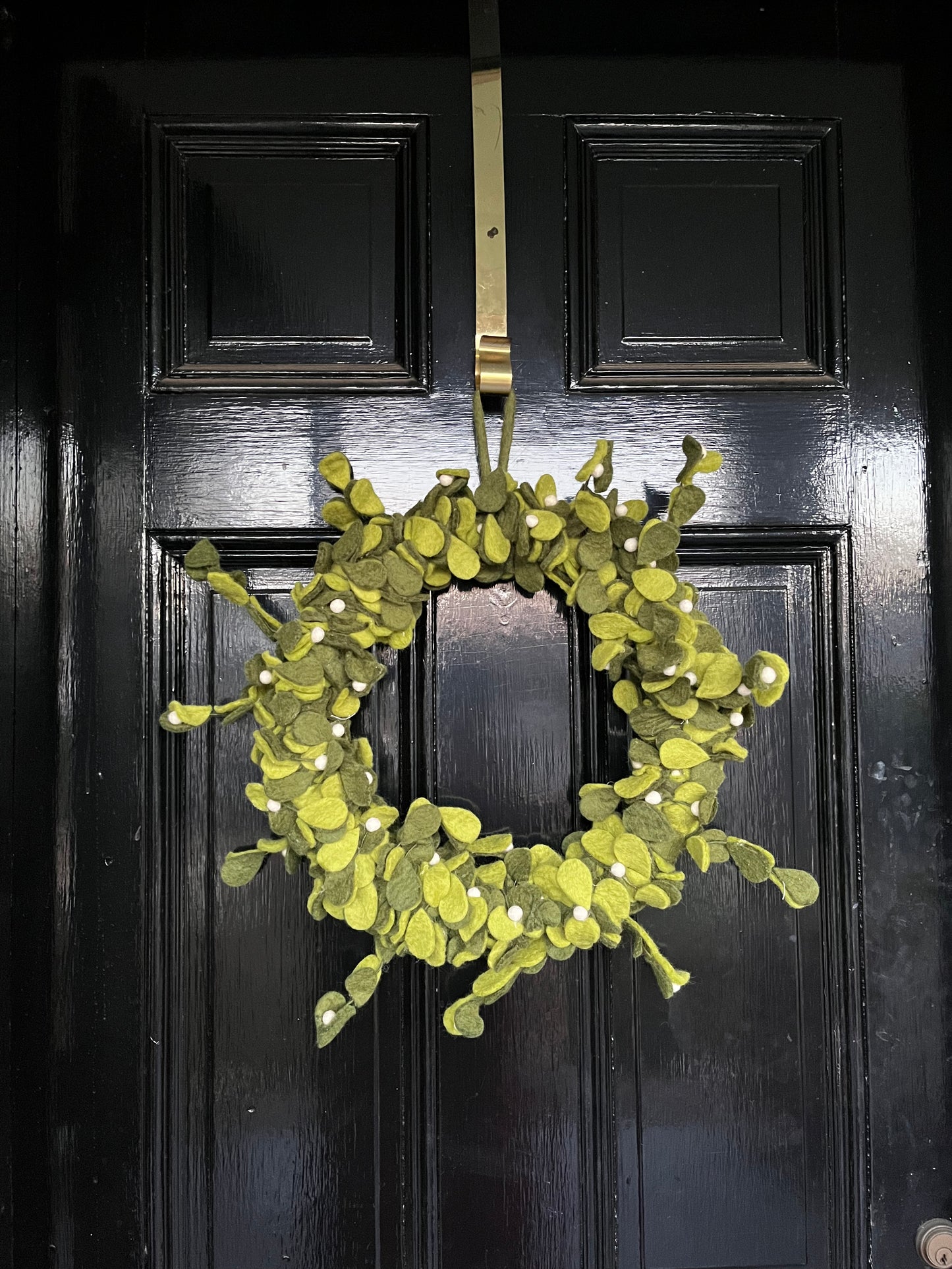 felted classic green wreath