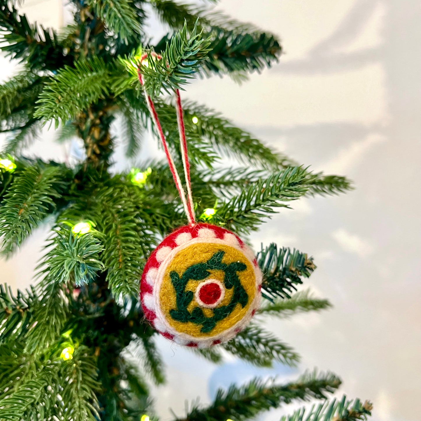 handcrafted felt wreath ornament