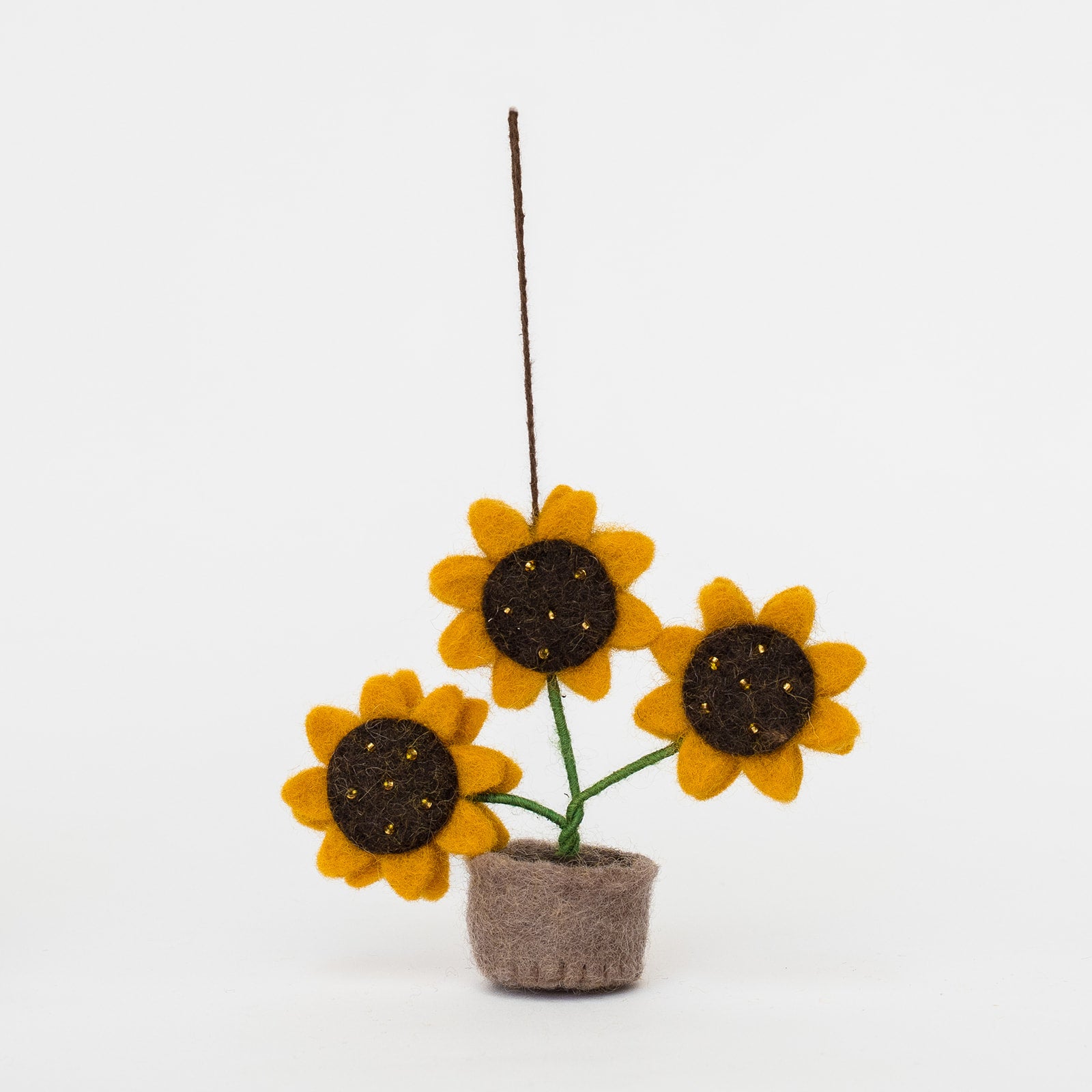 felt sunflower ornament