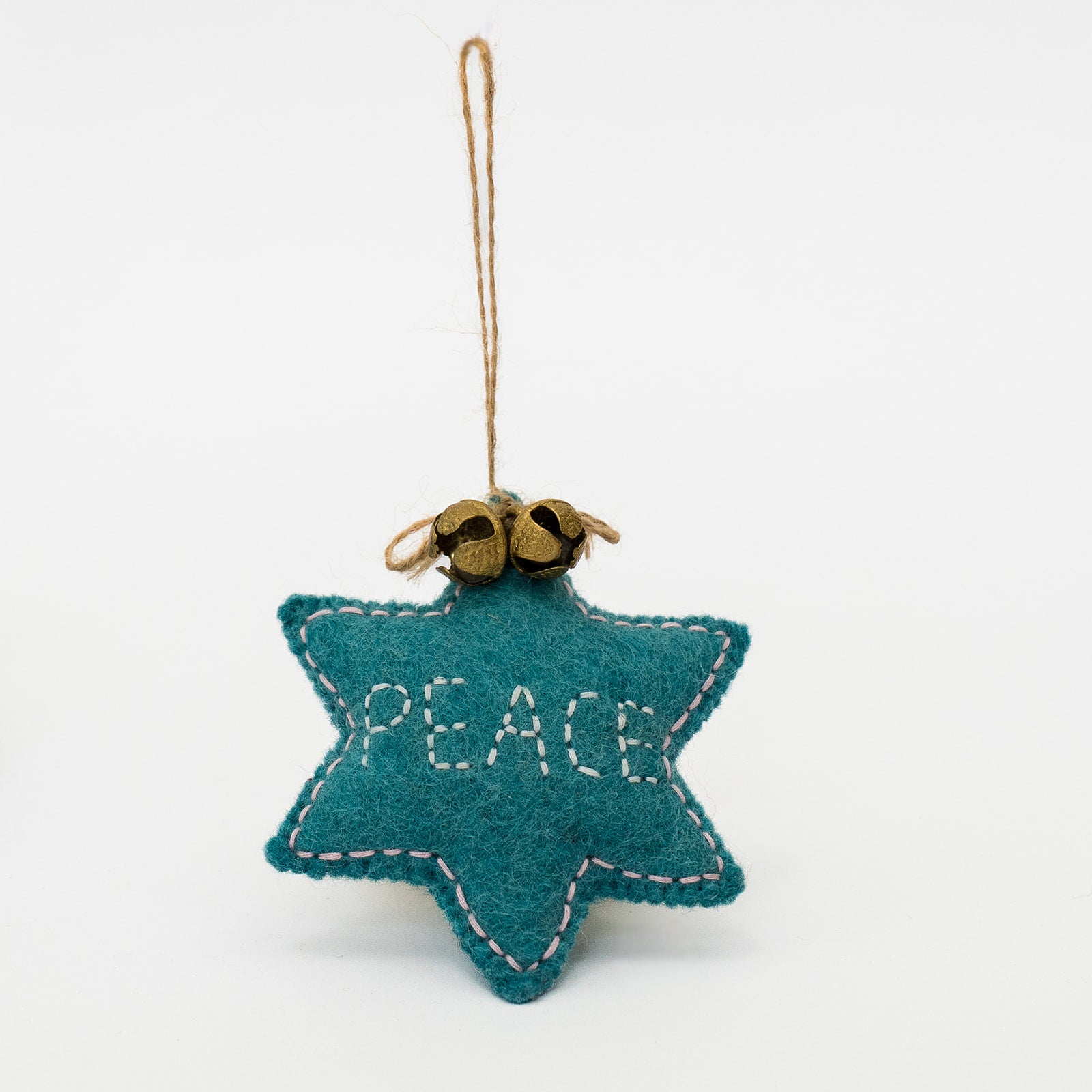 handcrafted felt peace ornament