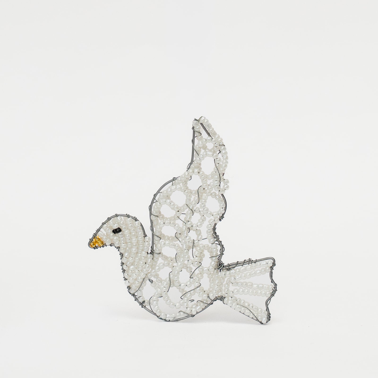 glass bead dove ornament