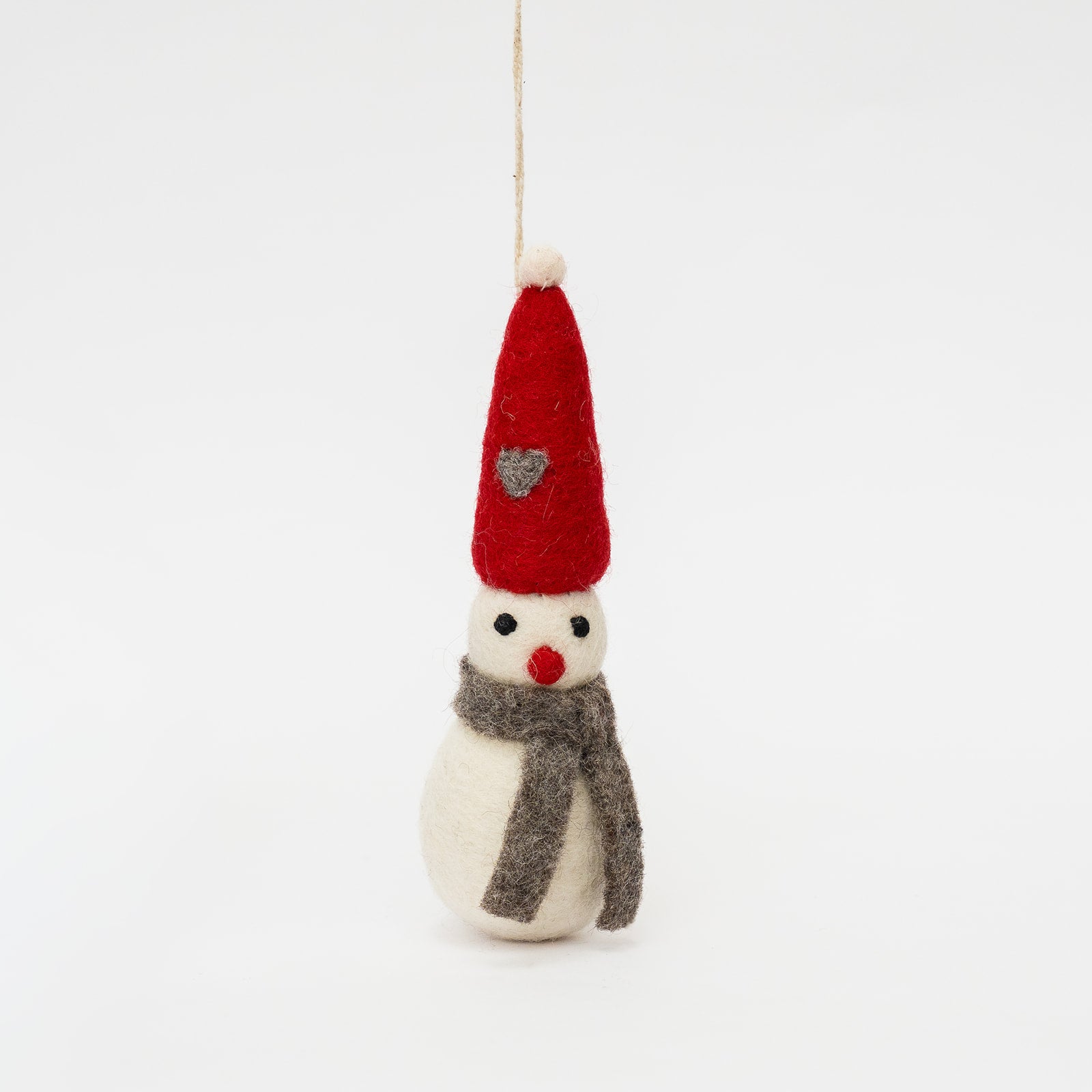 handcrafted felt snowperson ornament