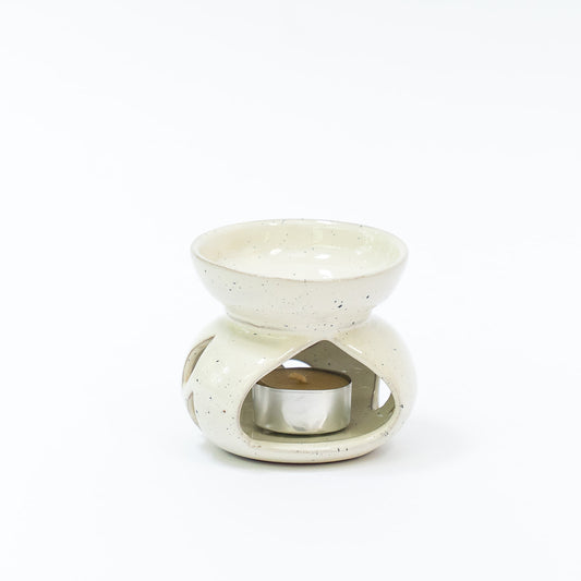 ceramic essential oil burner with beeswax candle