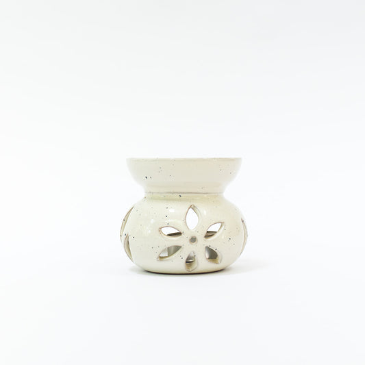 ceramic essential oil burner with beeswax candle
