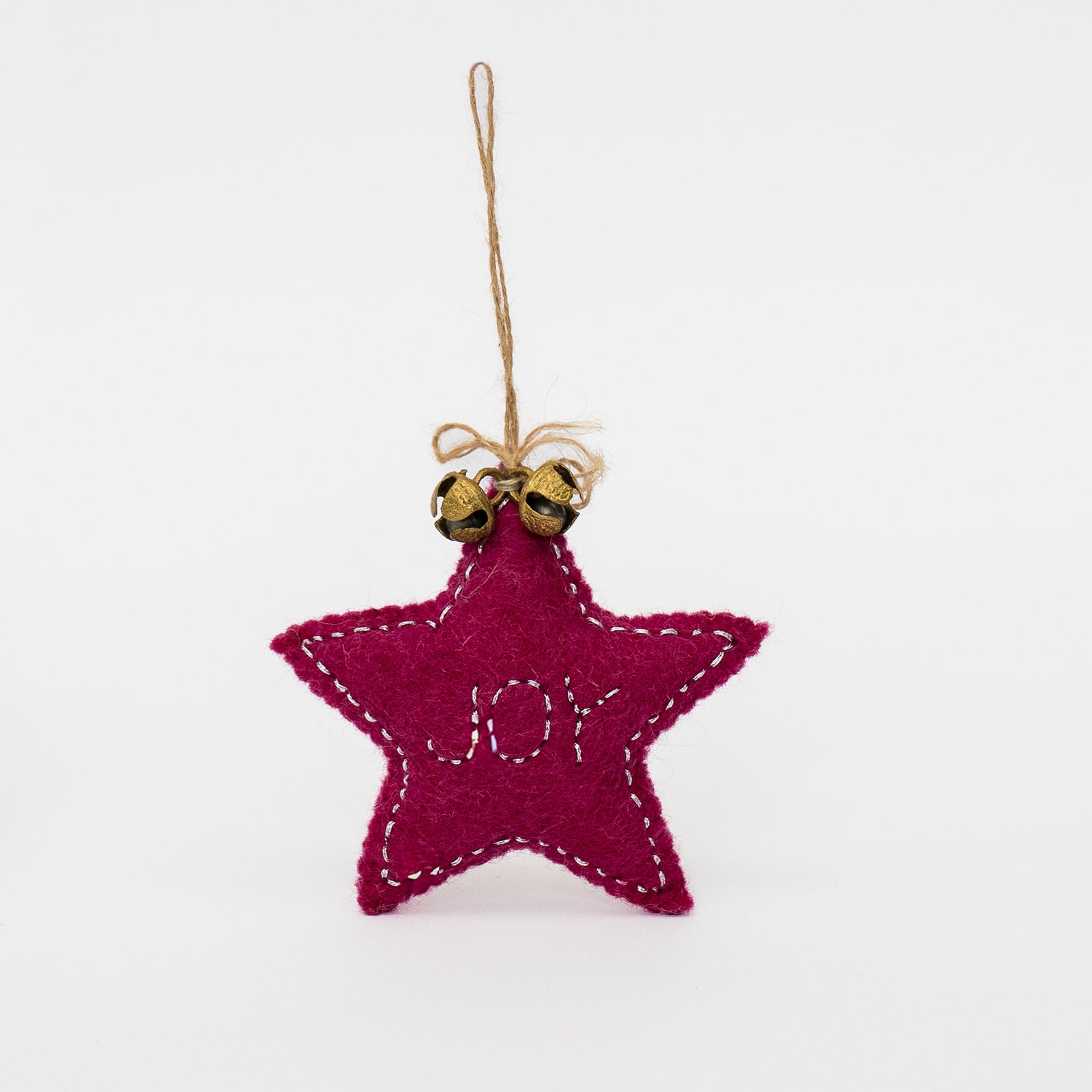 handcrafted felt joy ornament