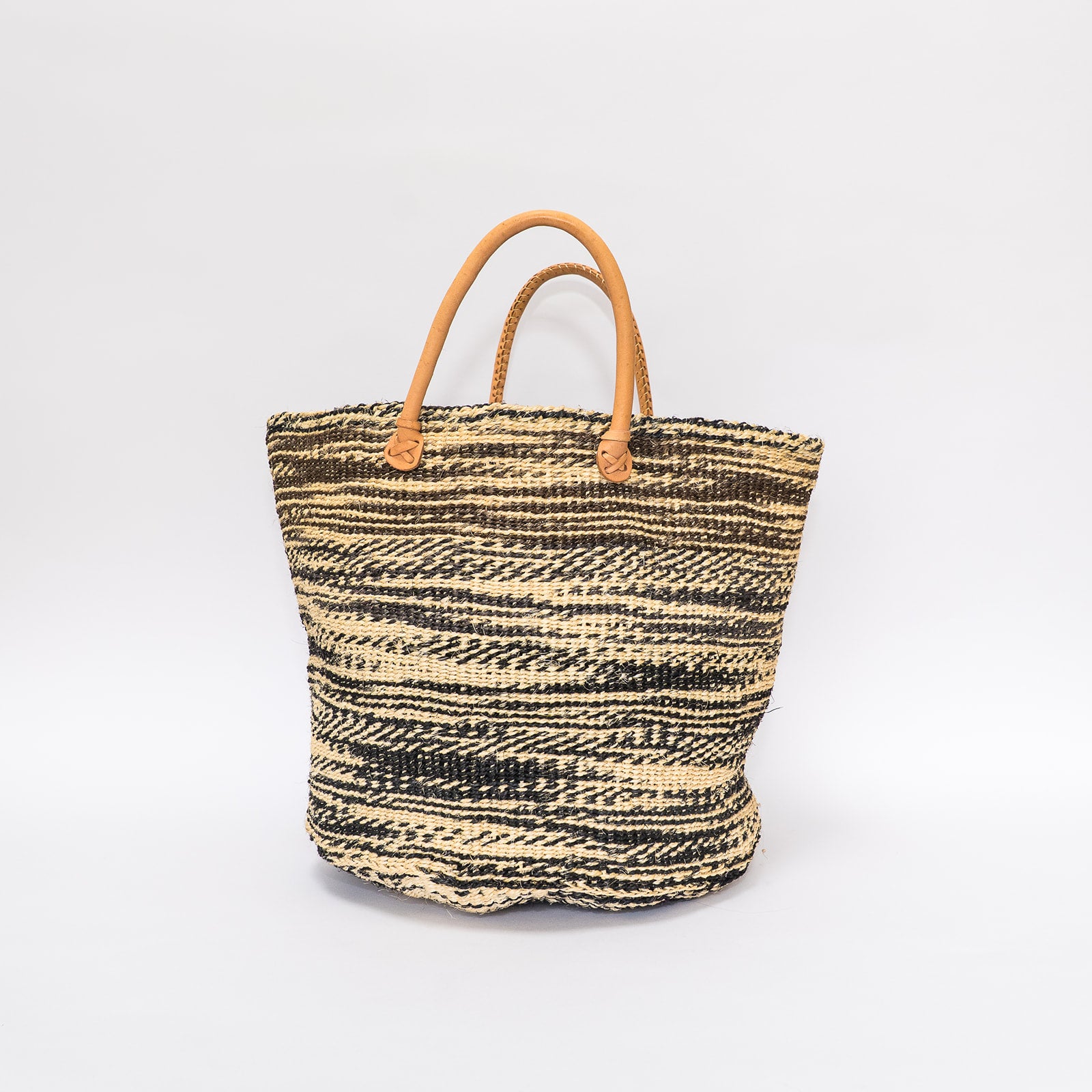 striped sisal tote