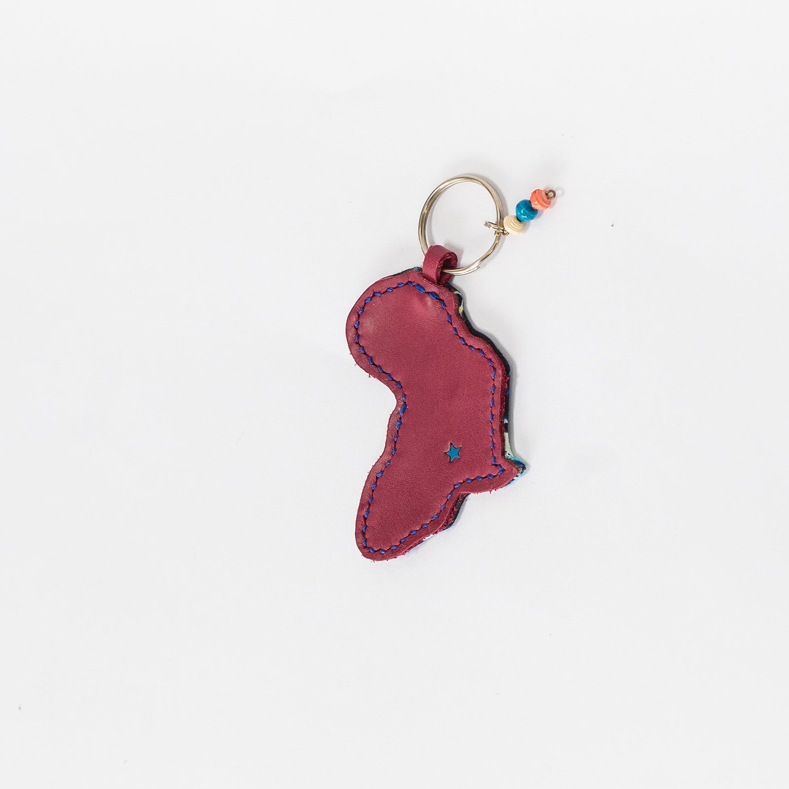 kitenge + leather africa keychain