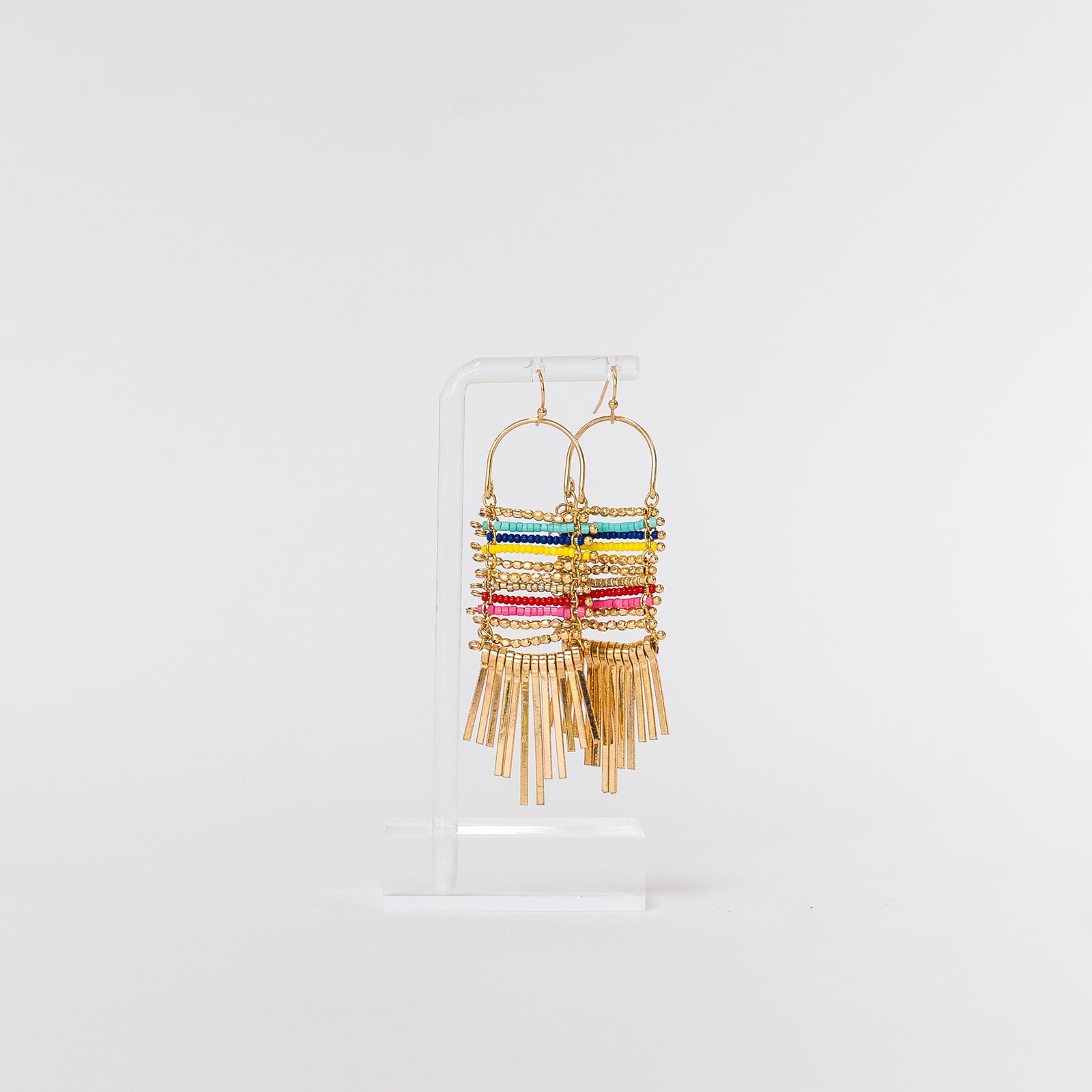 rainbow fringe earrings