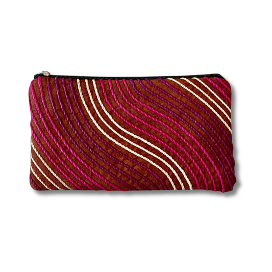 barkcloth + sisal clutch