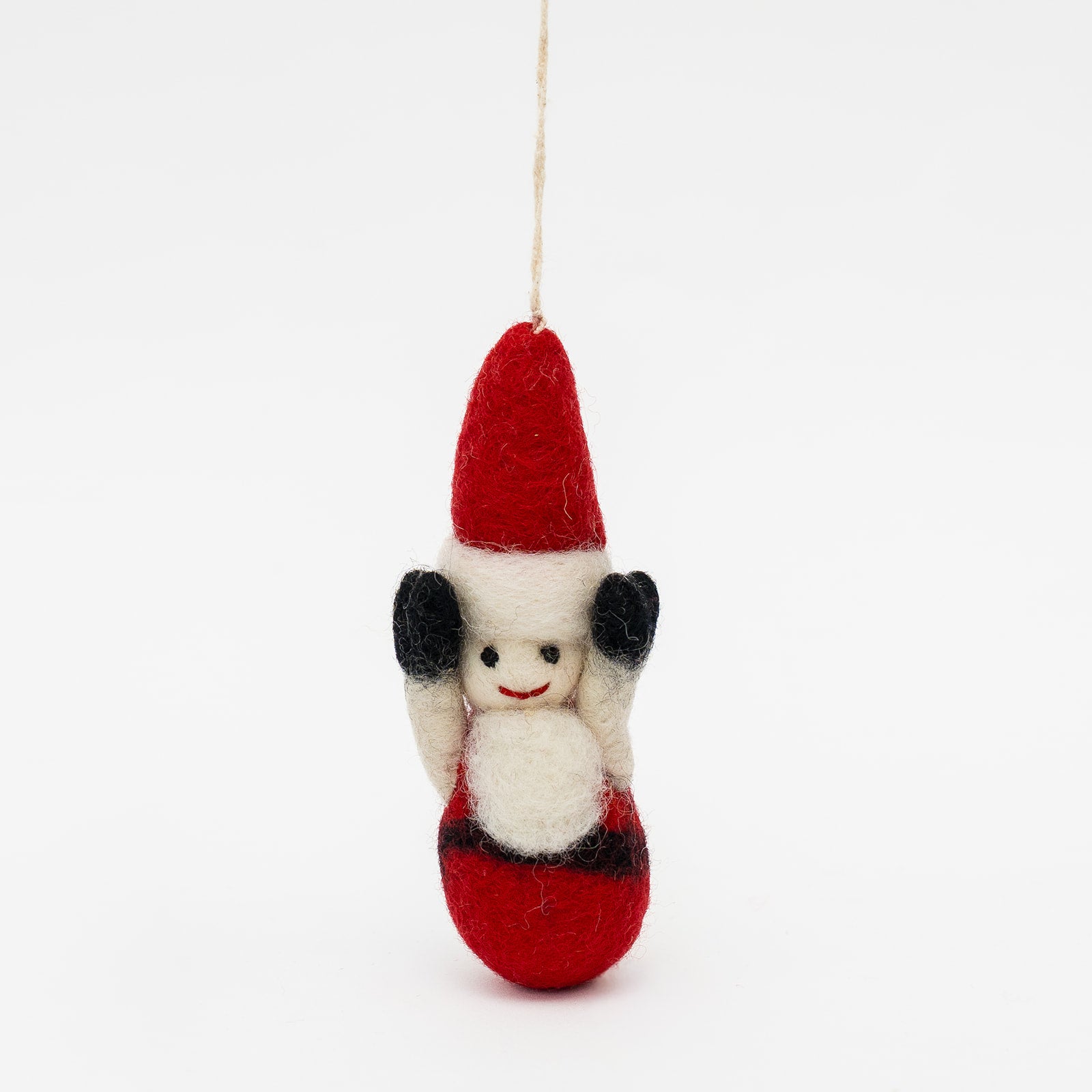 handcrafted felt santa ornament
