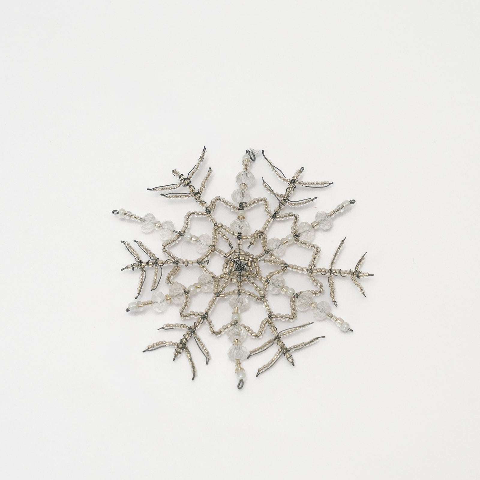 snowflake glass bead ornament