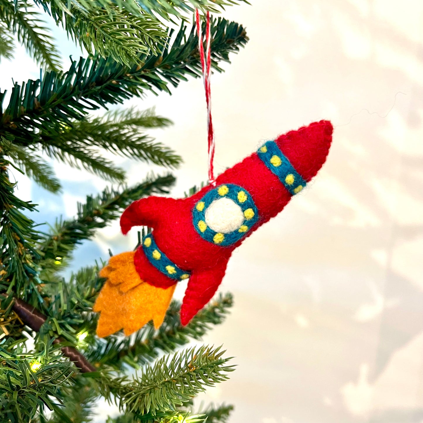 felt rocket ornament