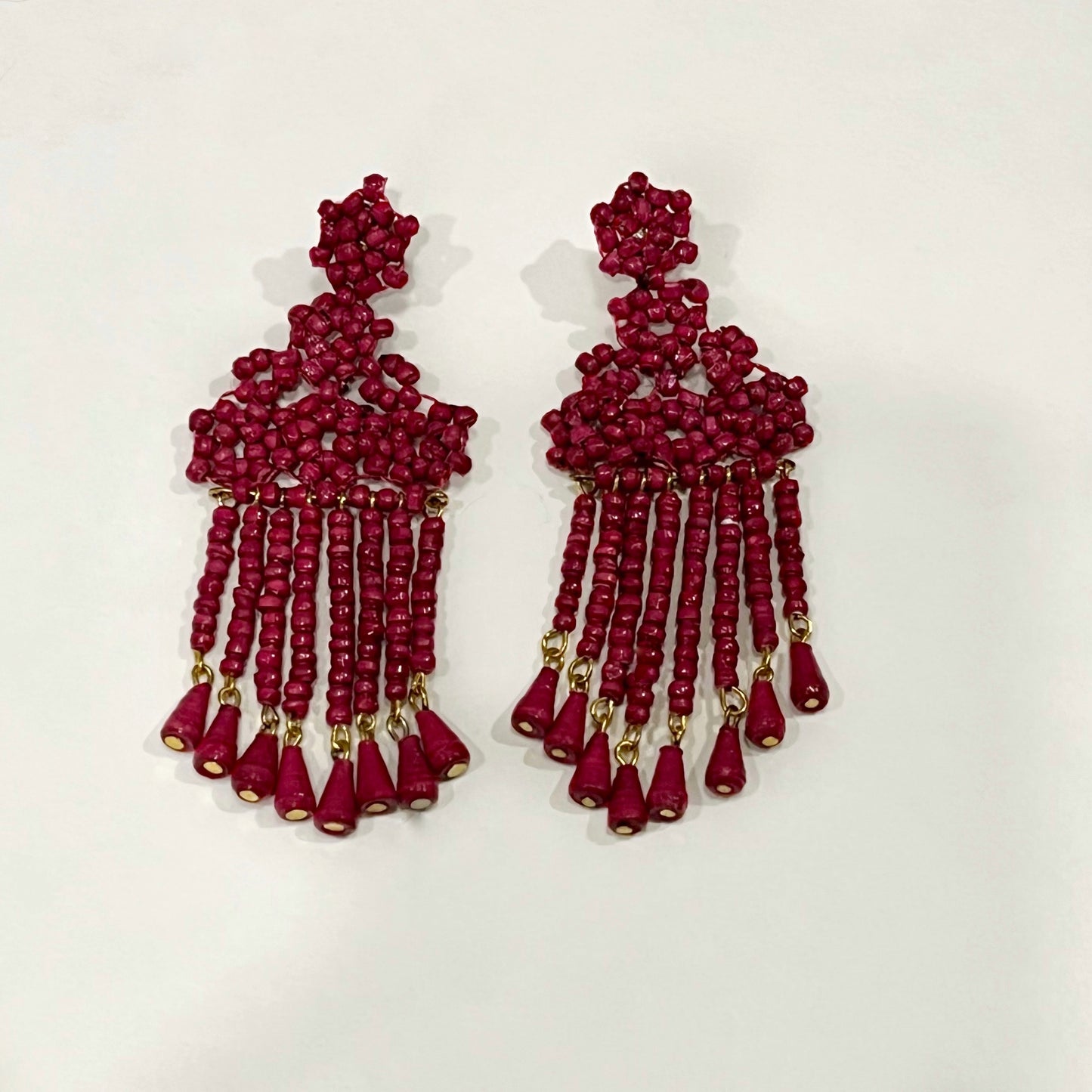 paper bead drop earrings