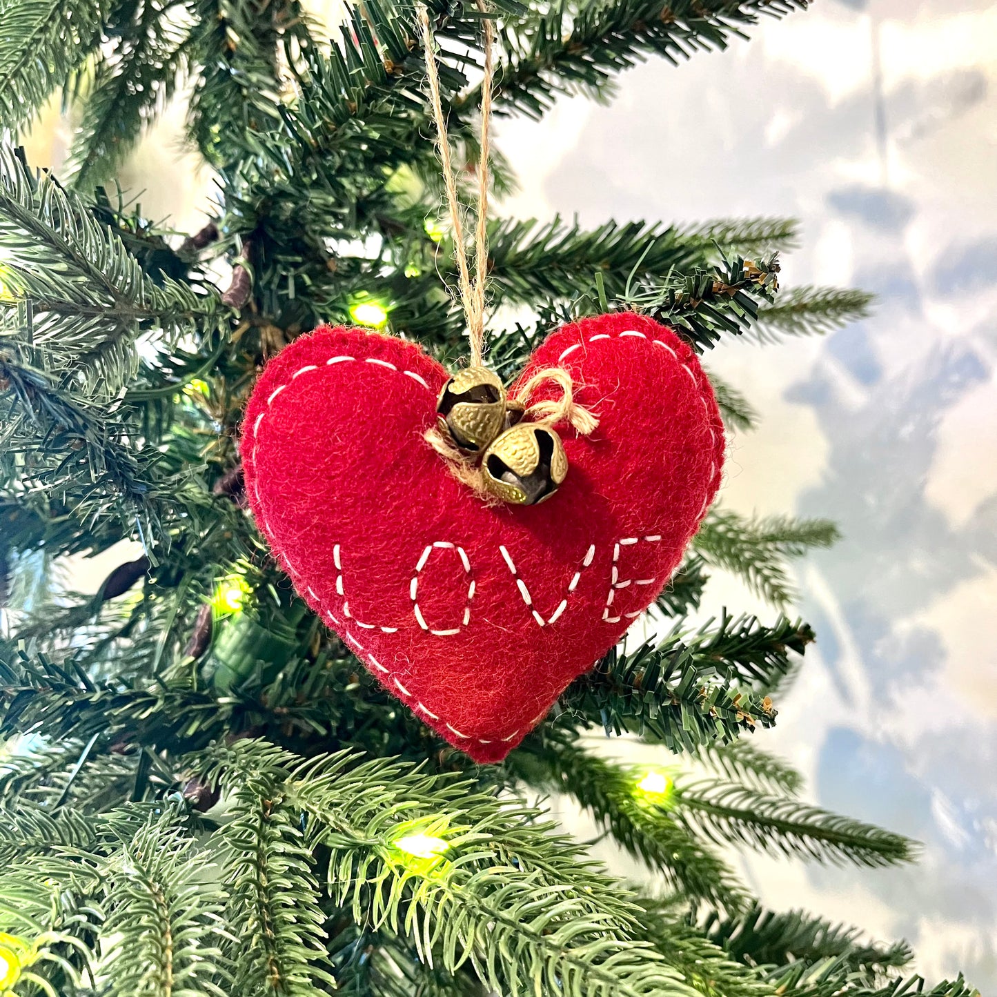 handcrafted felt love ornament