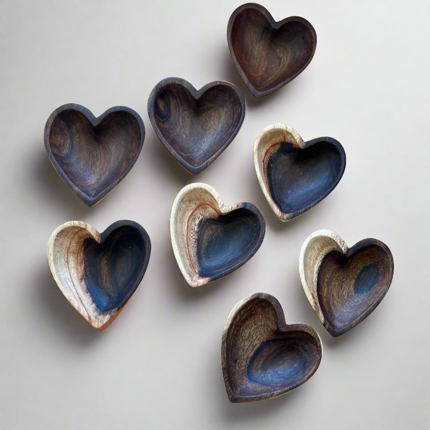 tiny olive wood heart bowl