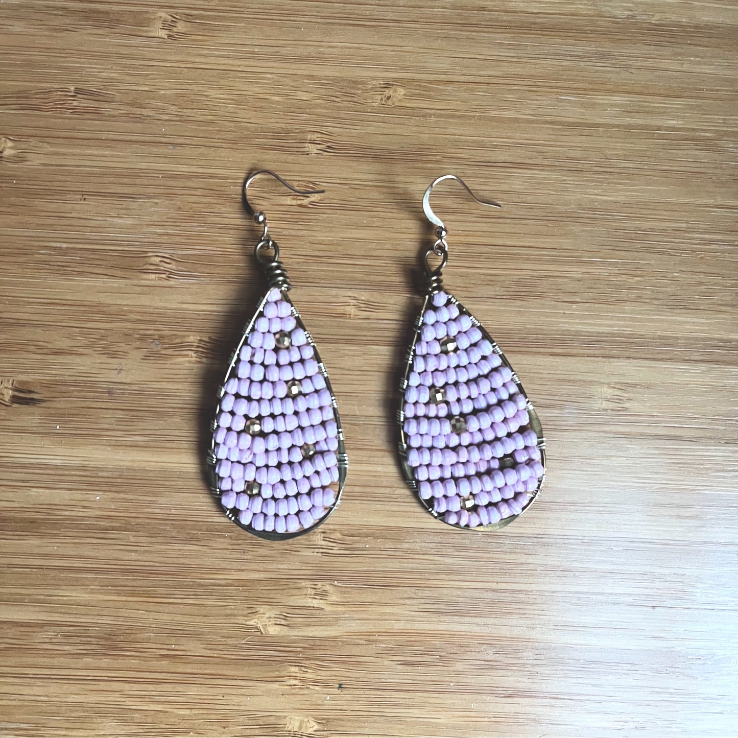 paper bead teardrop earrings