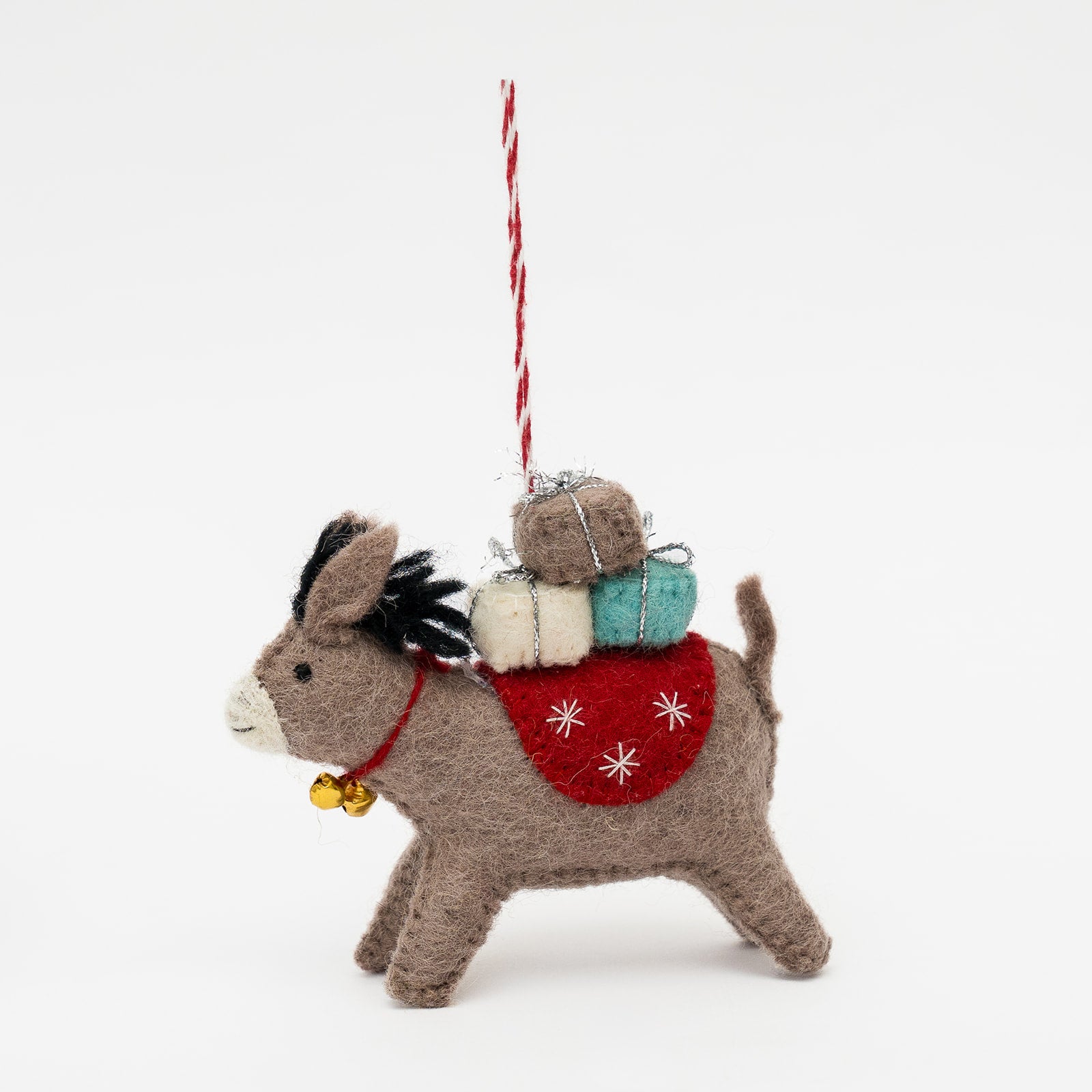 felt christmas donkey ornament
