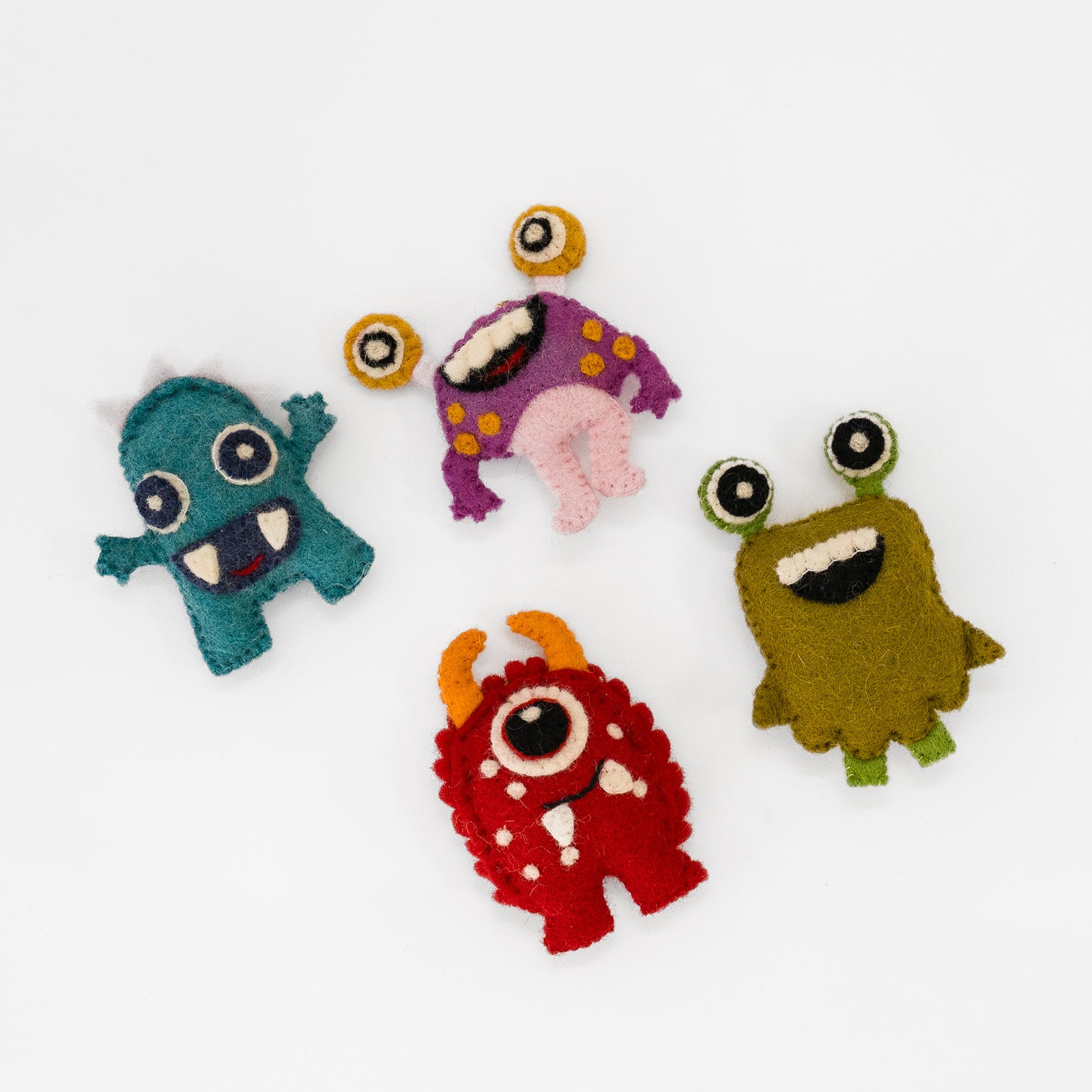 felt monster ornaments