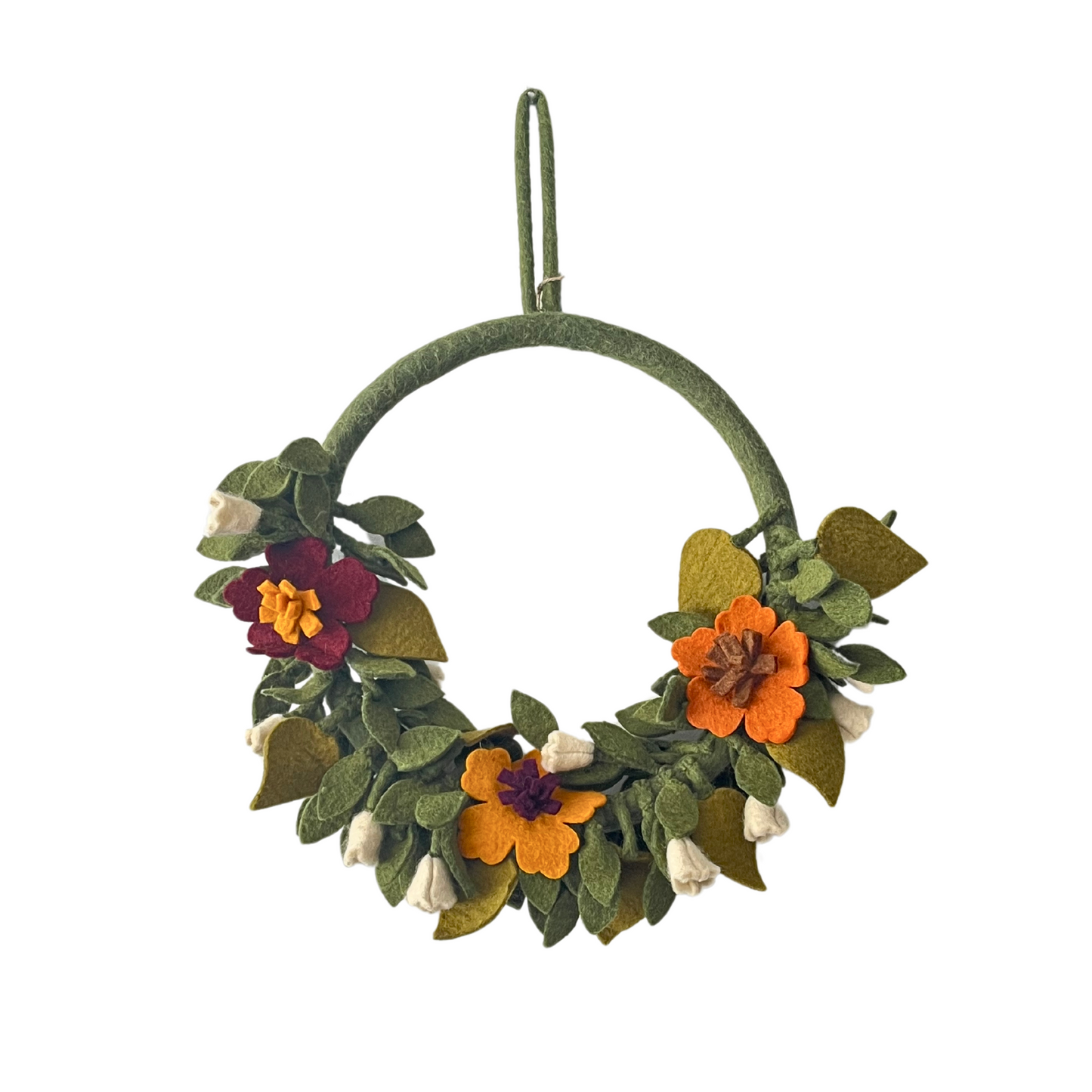 felt fall floral half wreath