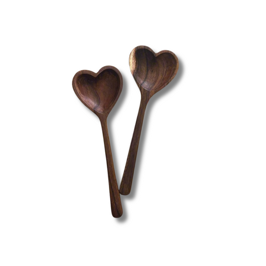 small acacia wood heart spoon