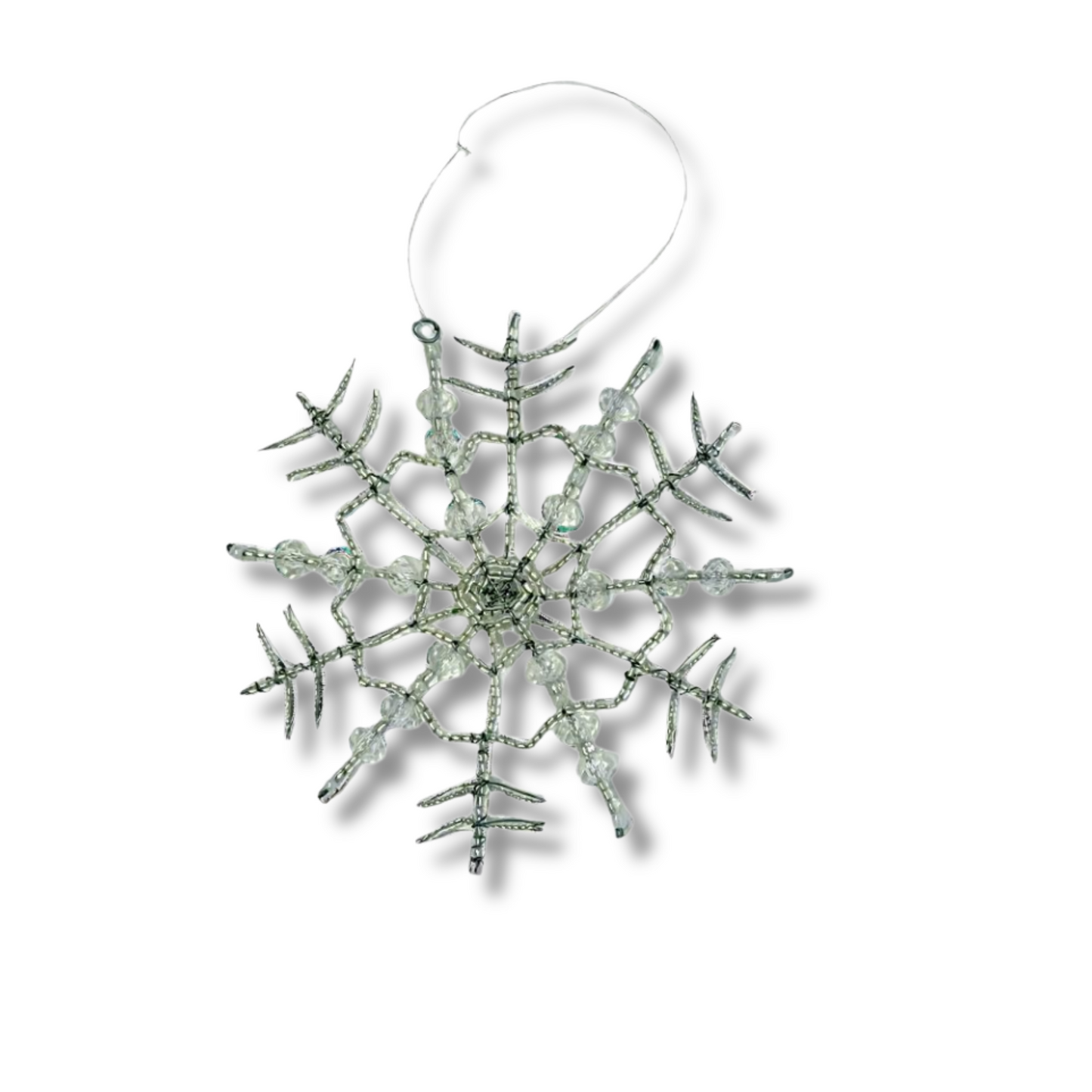 snowflake glass bead ornament