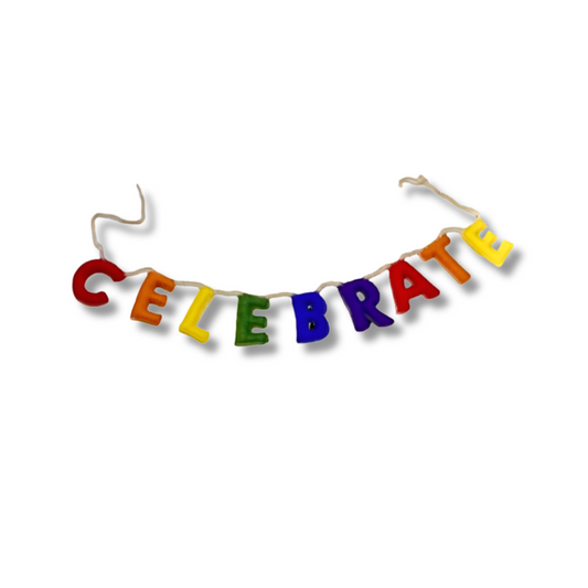 felt celebrate garland