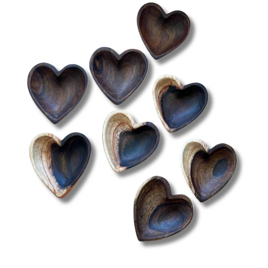 tiny olive wood heart bowl