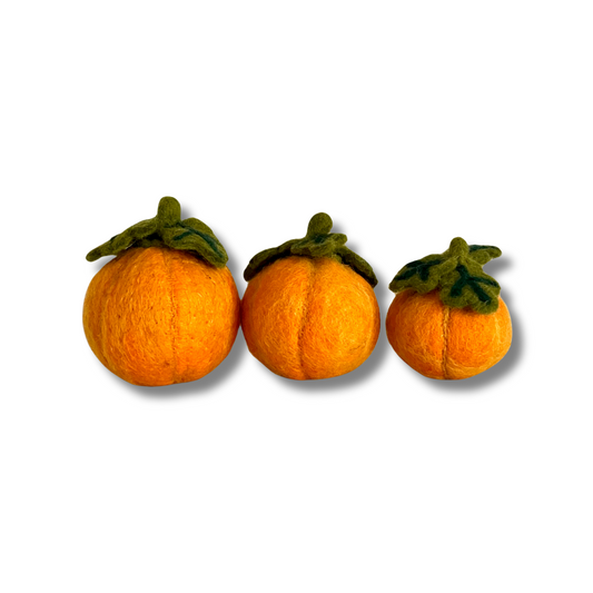 handcrafted felt pumpkin set