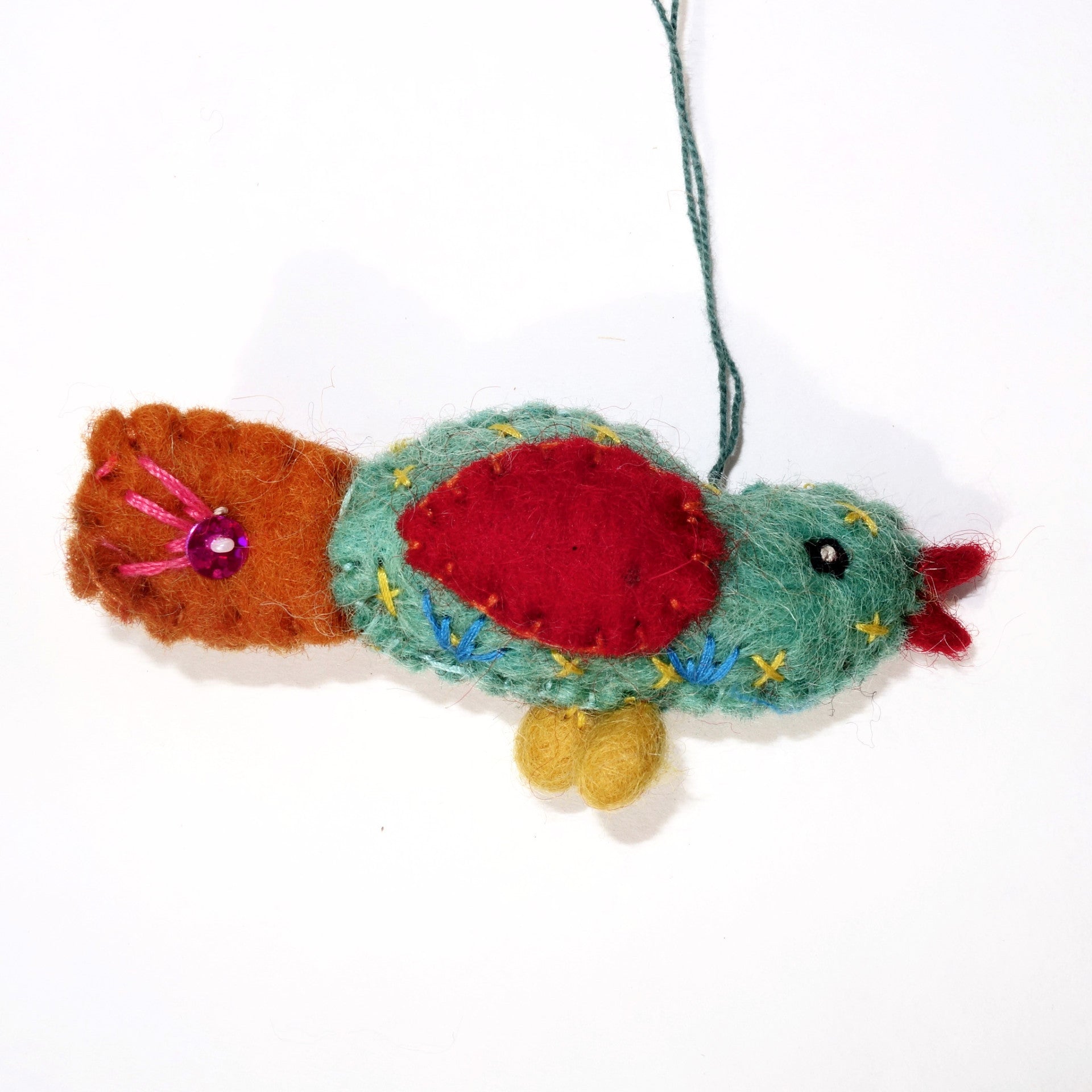 handcrafted felt tiny lovebird ornament