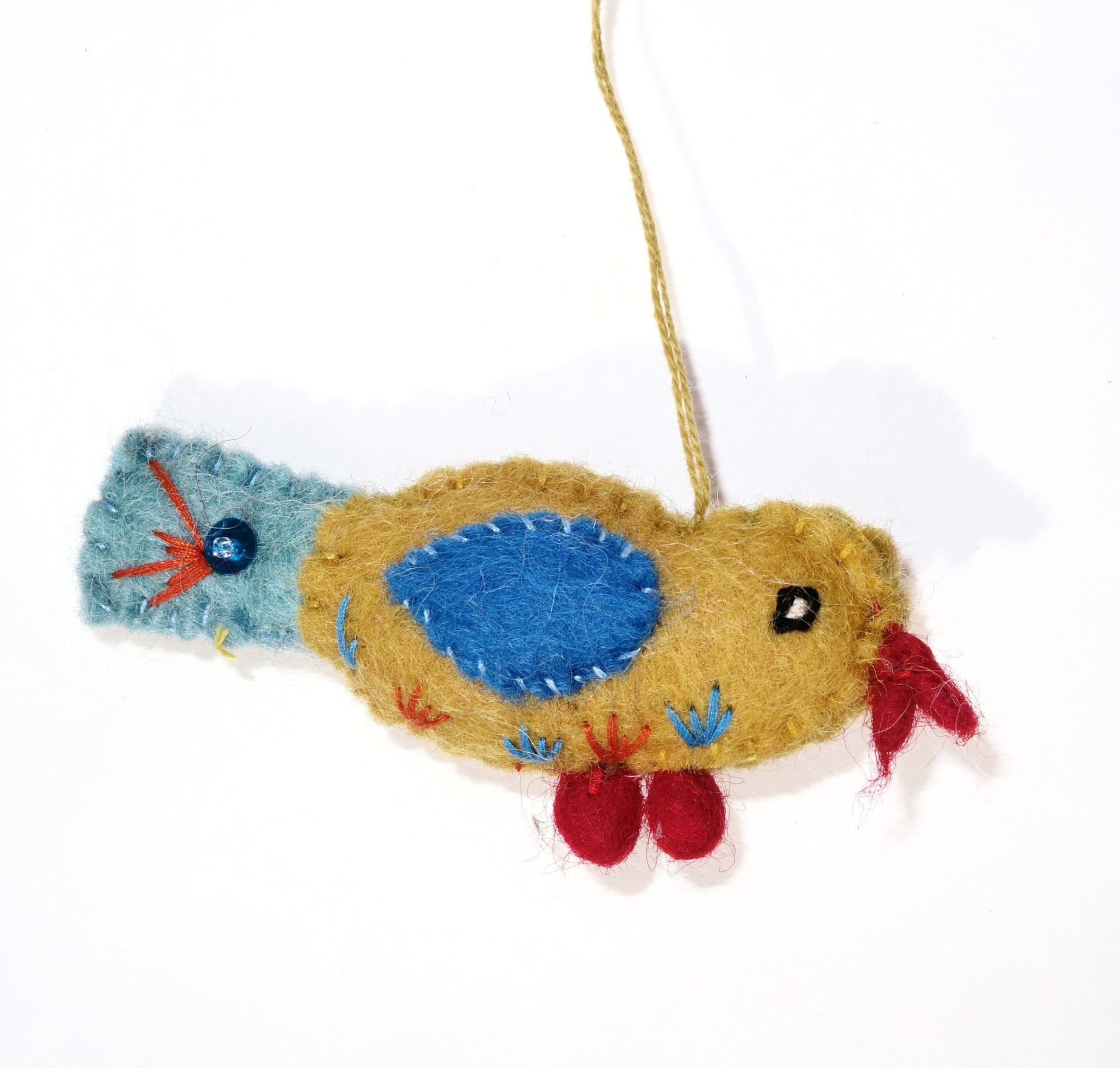 handcrafted felt tiny lovebird ornament