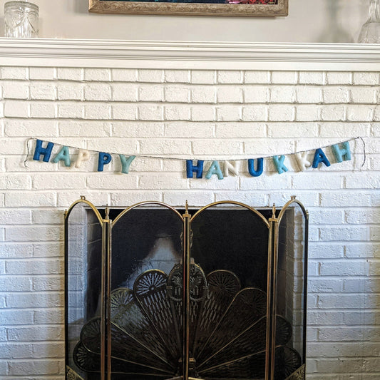felt happy hanukkah garland