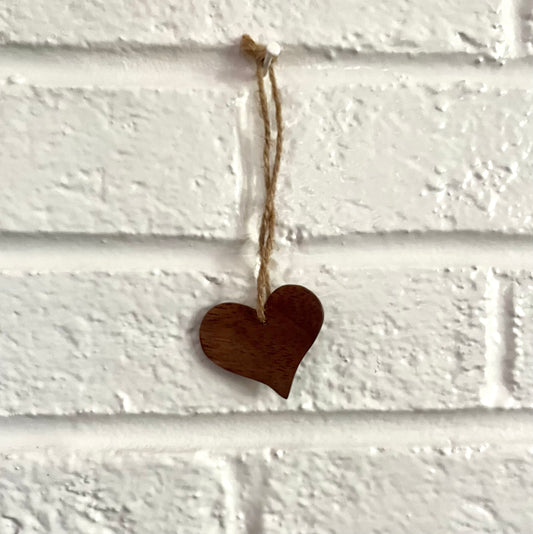 mugavu wood heart ornament